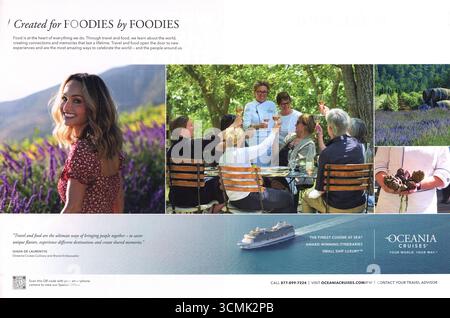 Lifestyle and Travel Magazine Advert, USA, September 2025 Stockfoto