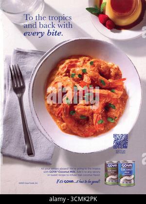 Lifestyle and Travel Magazine Advert, USA, September 2025 Stockfoto