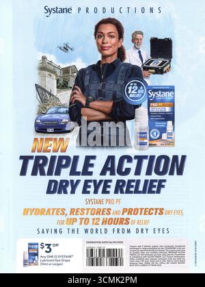 Lifestyle and Travel Magazine Advert, USA, September 2025 Stockfoto