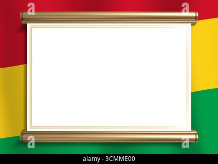 Eleganter Dokumentenrahmen mit Farben der Guyana-Flagge und exquisitem Goldrand. Perfekt für Zertifikate, Diplome und offizielle Ankündigungen, Horizont Stock Vektor