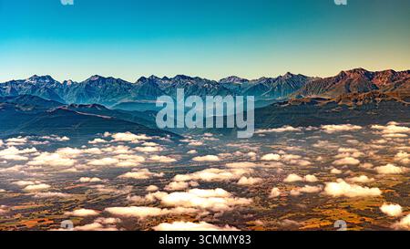 Französische pyrenäen aus der Vogelperspektive Stockfoto
