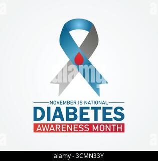 November ist der National Diabetes Awareness Month. Banner für Post in sozialen Medien. Vektorabbildung Stock Vektor