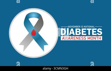 November ist der National Diabetes Awareness Month. Hintergrund, Poster, Postkarte, Bannerdesign. Vektorabbildung Stock Vektor