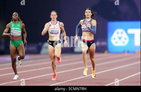 Amy Hunt aus Großbritannien während der 200 m Heat 5 der Frauen am fünften Tag der Leichtathletik-Weltmeisterschaft 2025 im Japan National Stadium in Tokio. Bilddatum: Mittwoch, 17. September 2025. Stockfoto