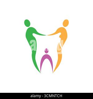 Vorlage Für Elemente Des Logos Der Globalen Community. Community Human Logo Template-Vektor. Kommunale Gesundheitsfürsorge Stock Vektor