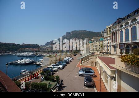 Landschaft von Monaco - Monte Carlo, Frankreich - Hafen Stockfoto
