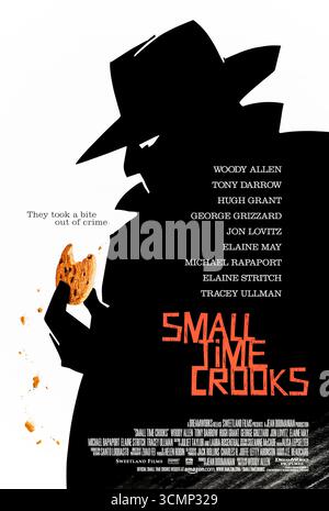 Small Time Crooks (2000) von Woody Allen mit Woody Allen, Tracey Ullman und Hugh Grant. Eine bummelige Gruppe von Möchtegern-Kriminellen plant, eine Bank auszurauben, aber sie wird unerwartet reich, wenn ihre Keksläden zu einem boomenden Geschäft werden. Foto eines Original-Posters aus dem Jahr 2000 (USA), das NUR FÜR REDAKTIONELLE ZWECKE VERWENDET WIRD. Quelle: BFA/DreamWorks Pictures Stockfoto