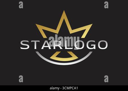 Golden Star Logo Vektor Design Vorlage Stock Vektor