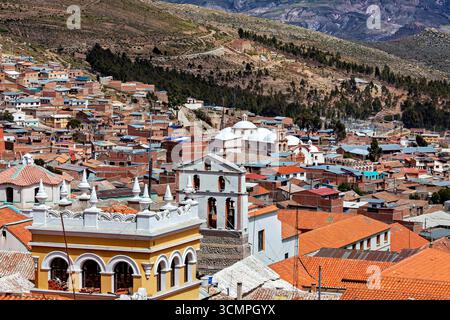 Blick über die Stadt Potosi in Bolivien Stockfoto