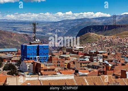 Blick über die Stadt Potosi in Bolivien Stockfoto