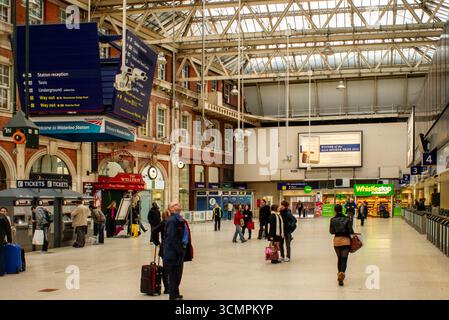 Waterloo Station an einem ruhigen Wintertag. Stockfoto