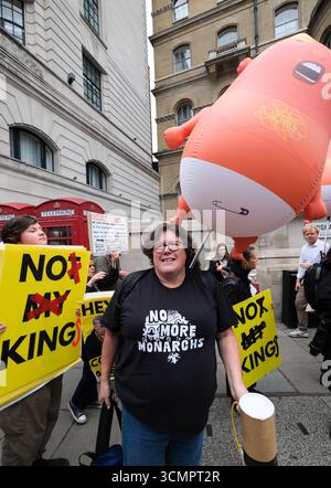 London, Großbritannien. September 2025. Die Stop Trump Coalition Kundgebung gegen den Staatsbesuch des Präsidenten. Quelle: Matthew Chattle/Alamy Live News Stockfoto