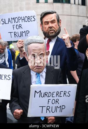 London, Großbritannien. September 2025. Die Stop Trump Coalition Kundgebung gegen den Staatsbesuch des Präsidenten. Quelle: Matthew Chattle/Alamy Live News Stockfoto