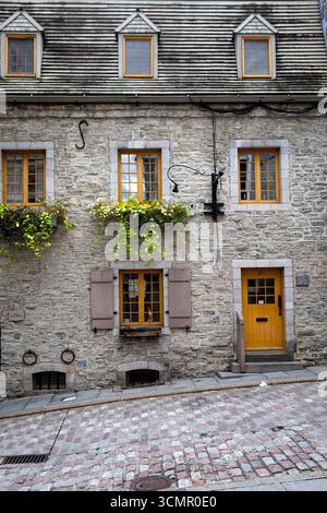 Typische Steinhäuser in der Old Lower Town, Québec City. Québec, Kanada Stockfoto