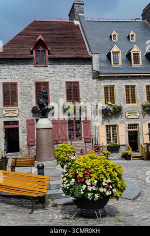Typische Steinhäuser in der Old Lower Town, Québec City. Québec, Kanada Stockfoto