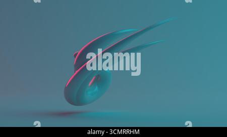 Abstrakte Metallic-Kurven In Neonlicht Stockfoto