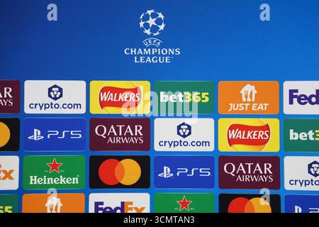 Munchester, Munchester, Inghilterra. September 2025. Während der Pressekonferenz vor dem Spiel am 17. September 2025 in der Champions League zwischen Manchester City und Neapel im Etihad Stadium in Manchester. (Kreditbild: © Fabio Sasso/ZUMA Press Wire) NUR REDAKTIONELLE VERWENDUNG! Nicht für kommerzielle ZWECKE! Stockfoto