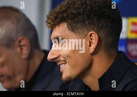 Munchester, Munchester, Inghilterra. September 2025. Giovanni Di Lorenzo (capitano) vom SSC Napoli während der Pressekonferenz vor dem Spiel am 17. September 2025 in der Champions League zwischen Manchester City und Neapel im Etihad Stadium in Manchester. (Kreditbild: © Fabio Sasso/ZUMA Press Wire) NUR REDAKTIONELLE VERWENDUNG! Nicht für kommerzielle ZWECKE! Stockfoto