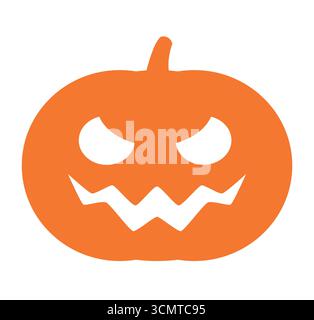 Halloween Kürbis, Zeichentrickillustration von Jack Laterne, isoliert auf weiß Stock Vektor