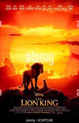 Der König der Löwen (1994) unter der Regie von Roger Allers und Rob Minkoff mit Matthew Broderick, Jeremy Irons und James Earl Jones. Disneys animiertes Epos begleitet den jungen Löwen Simba auf seiner Reise aus dem Exil, um seinen Platz als König der Stoldländer zurückzuerobern. Foto eines Original-Posters aus dem Jahr 1994 (USA), das NUR FÜR REDAKTIONELLE ZWECKE VERWENDET WIRD. Quelle: BFA / Walt Disney Pictures Stockfoto