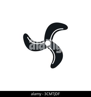 Symbol für Vektorpropeller des Lüfterblatts. Symbol Rotorkühler für Turbinengebläse mit Turbinenlogo Stock Vektor