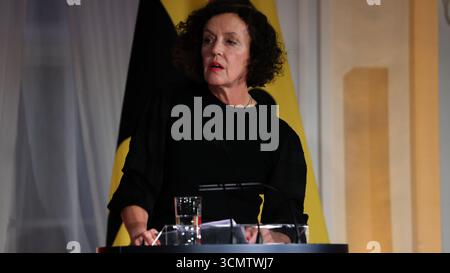 Berlin, Deutschland, 17. September 2025. Bundespräsident Frank-Walter Steinmeier ehrte das Kino mit einem Kulturabend zusammen mit İlker Catak, Doris Dörrie, Maria Schrader und Wim Wenders. Foto: Klaus Kroenert Credit: Klaus Kroenert/Alamy Live News Stockfoto