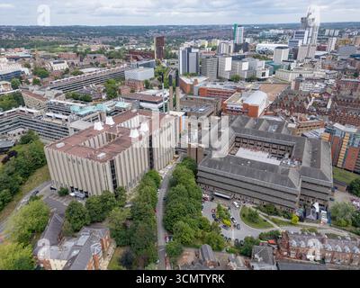 Luftaufnahme des Leeds General Infirmary, Leeds, West Yorkshire, Großbritannien. Stockfoto