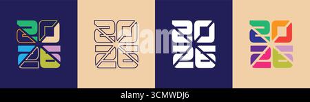 Happy New Year 2026 Design, 2026 Logo Text Design. Neujahrsfeier. Vektorabbildung Stock Vektor