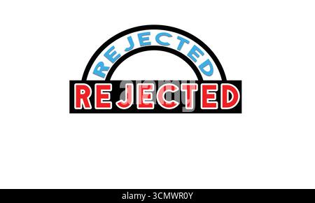 Abgelehntes Stempeldesign – Symbol für digitale Gummistempel für Ablehnung, Ablehnung und Ablehnung Stock Vektor