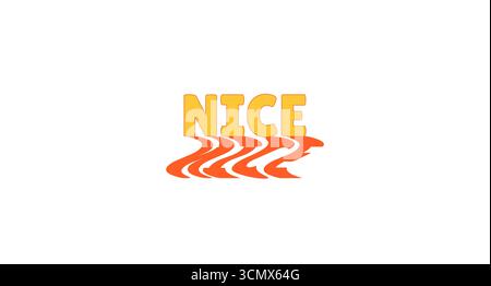 Netter lauter Internetslang mit welligen orangefarbenen Schatten Stock Vektor