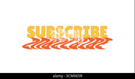 Abonnieren Sie eine auffällige Internettaste mit welligen orangefarbenen Schatten Stock Vektor