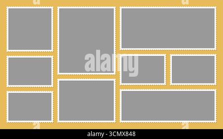 Leere Fotocollage-Vorlagen-Stempelrahmen für Fotocollage-Konzept Stock Vektor