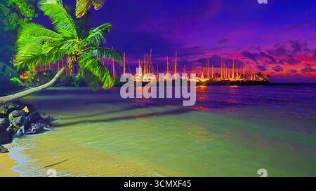 First Landing Beach Resort, Nalamu Beach am Vuda Point, in der Nähe von Nadi, Viti Levu, Fidschi, Südpazifik Stockfoto
