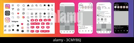 Instagram Mockup Vorlage Für Soziale Medien Moderne Bearbeitbare Post Story Layout Stock Vektor