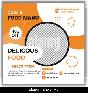 Köstliche Fast Food Web Banner Layout Kreative Social Media Post Design Vektor Illustration Stock Vektor