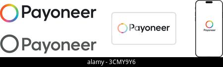 Symbol Für Zahlungssystem: Kontaktlos, Payoneer, Bank, Karte, Geldvektor-Symbole Stock Vektor