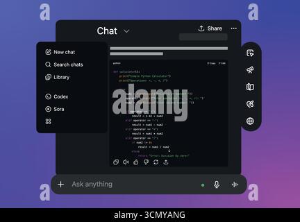 KI Chat Interface Smartphone und Web Browser mit künstlicher Intelligenz Messaging Vektor Illustration Stock Vektor
