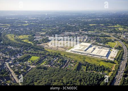 Luftaufnahme, Zentrallager Edeka Oberhausen mit Brache und Zeche Sterkrade im Landkreis Schwarze Heide in Oberhausen, Ruhrgebiet, Nein Stockfoto