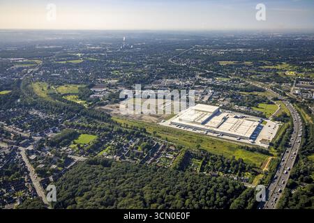Luftaufnahme, Zentrallager Edeka Oberhausen mit Brache und Zeche Sterkrade im Landkreis Schwarze Heide in Oberhausen, Ruhrgebiet, Nein Stockfoto