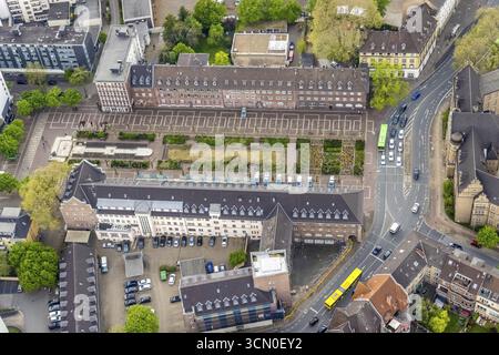 Luftaufnahme, Friedensplatz Oberhausen, Polizeistation Alt-Oberhausen, Stadtzentrum, Oberhausen, Ruhrgebiet, Nordrhein-Westfalen, Deutschland, DE, Europa Stockfoto
