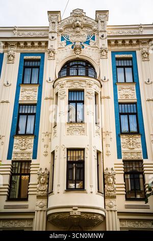 Jugendstilarchitektur in Riga, Lettland Stockfoto