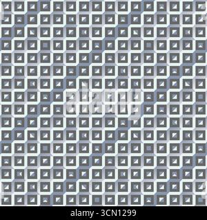 Nahtloses geometrisches Muster mit isometrischen Würfelfliesen in Grautönen. Stock Vektor