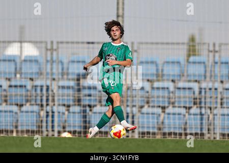 Madrid, Spanien. September 2025. Alvaro Mardones (Racing Ferrol) Fußball/Fußball : Spanische Primera RFEF Gruppe 1 Spiel zwischen Real Madrid Castilla - Racing Club de Ferrol auf dem Campo 7 de Ciudad Real Madrid in Madrid, Spanien . Quelle: Mutsu Kawamori/AFLO/Alamy Live News Stockfoto