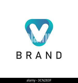 Luxuriöse einfache Gradient V-Logo-Design Vektor-Illustration Vorlage Stock Vektor