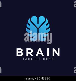 Design-Konzept der Brain-Technologie, Vorlage für Techno-Brain-Logo Stock Vektor