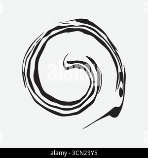 Schwarzer und weißer Swirl-Logo-Vektor Stock Vektor