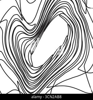Schwarzer und weißer Swirl-Logo-Vektor Stock Vektor