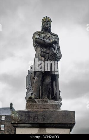 Vereinigtes Königreich - Stirling - Stirling Castle - Statue von Robert the Bruce über dem Torhaus Stockfoto