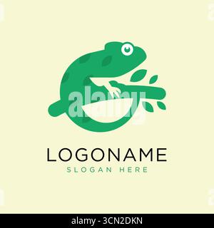 Designvorlage mit Chamäleon-Logo Stock Vektor
