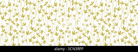 Olivgrüne Blattzweig nahtloses botanisches Muster auf weißem Hintergrund Stock Vektor